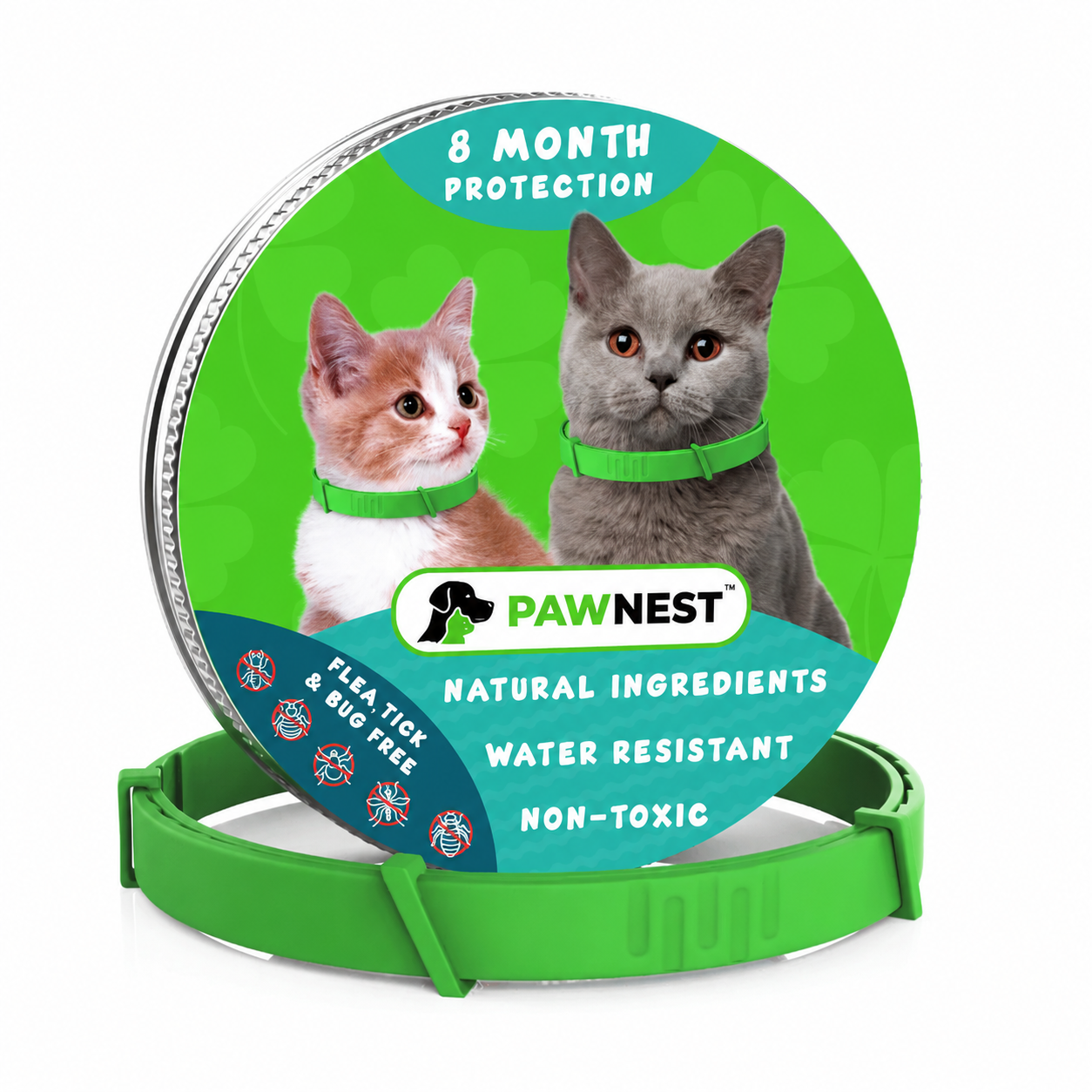 PawNest™ 8-Month Flea & Tick Collar for Cats