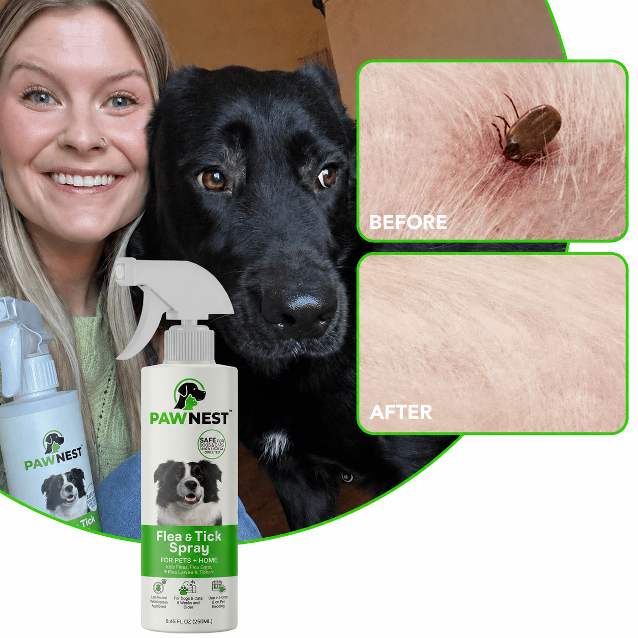 PawNest™ - All Natural Flea & Tick Spray for Dogs and Cats