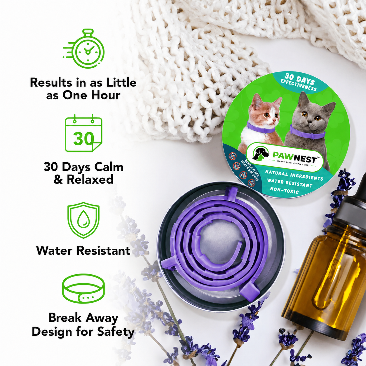 PawNest™ - Natural Pheromone Calming Collar for Cats